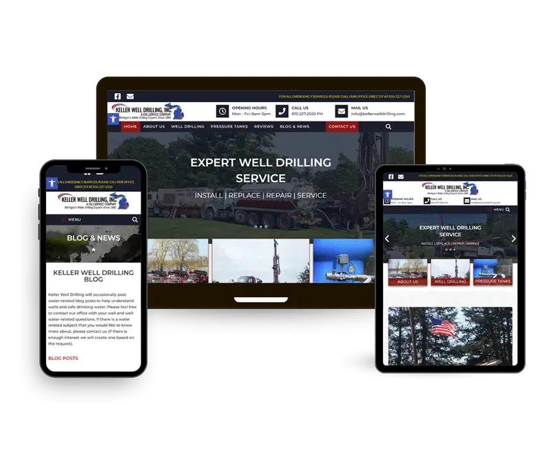 Keller Well Drilling Website Portfolio - Nextupgrad