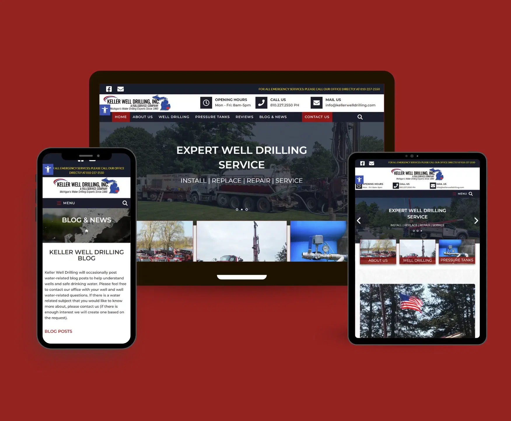 Keller Well Drilling Website Portfolio - Nextupgrad