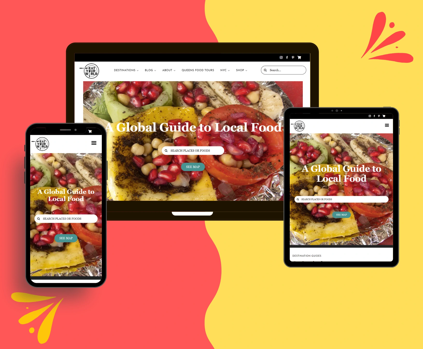 Eat Your World: Local Food & Travel blogger Website portfolio - Nextupgrad