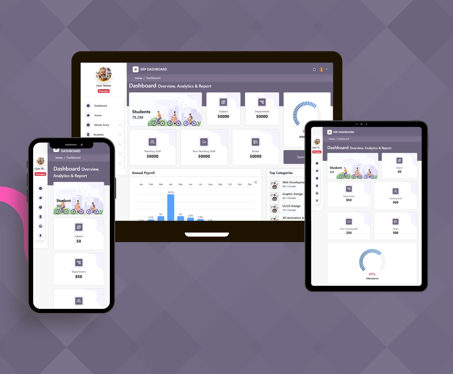 Student management ERP software portfolio - Nextupgrad