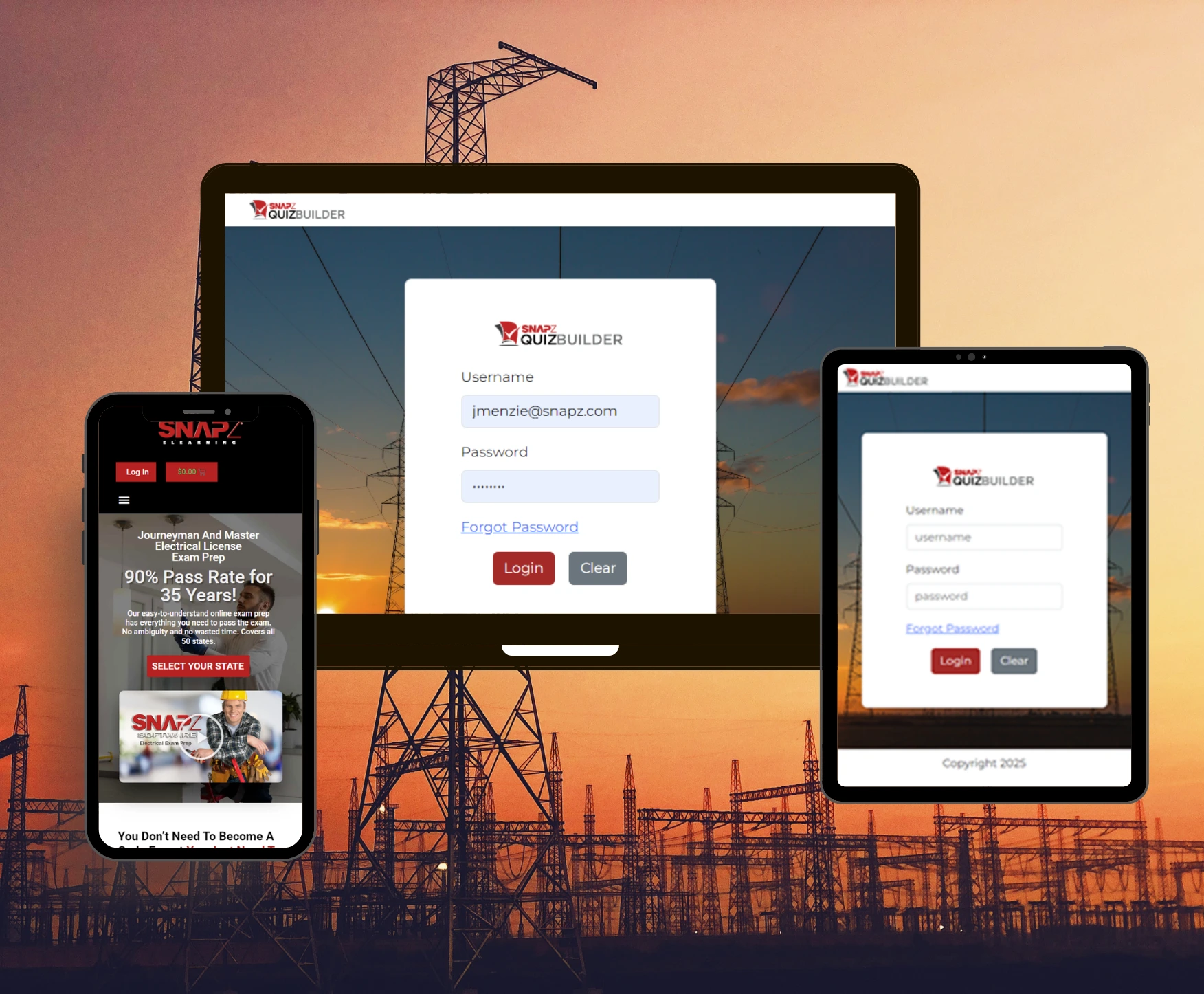 E-Learning Snapz Quiz Builder web app portfolio - Nextupgrad